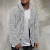 Men Coat Lapel Long Sleeve Single Breasted Outerwear Solid Color Thickened Velvet Winter Jacket Overcoat