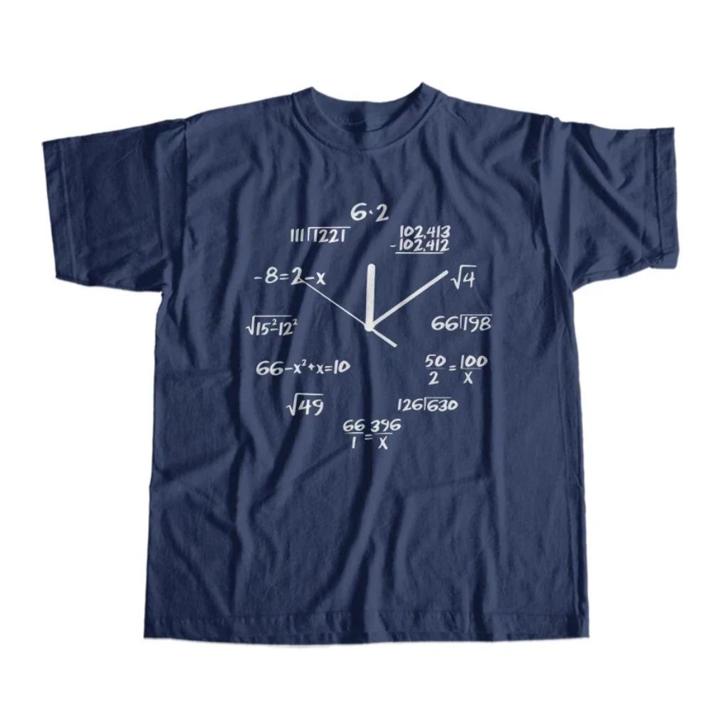 THE COOLMIND  funny math clock print men T shirt casual loose funny men t shirt cool t-shirt men tee shirts tops