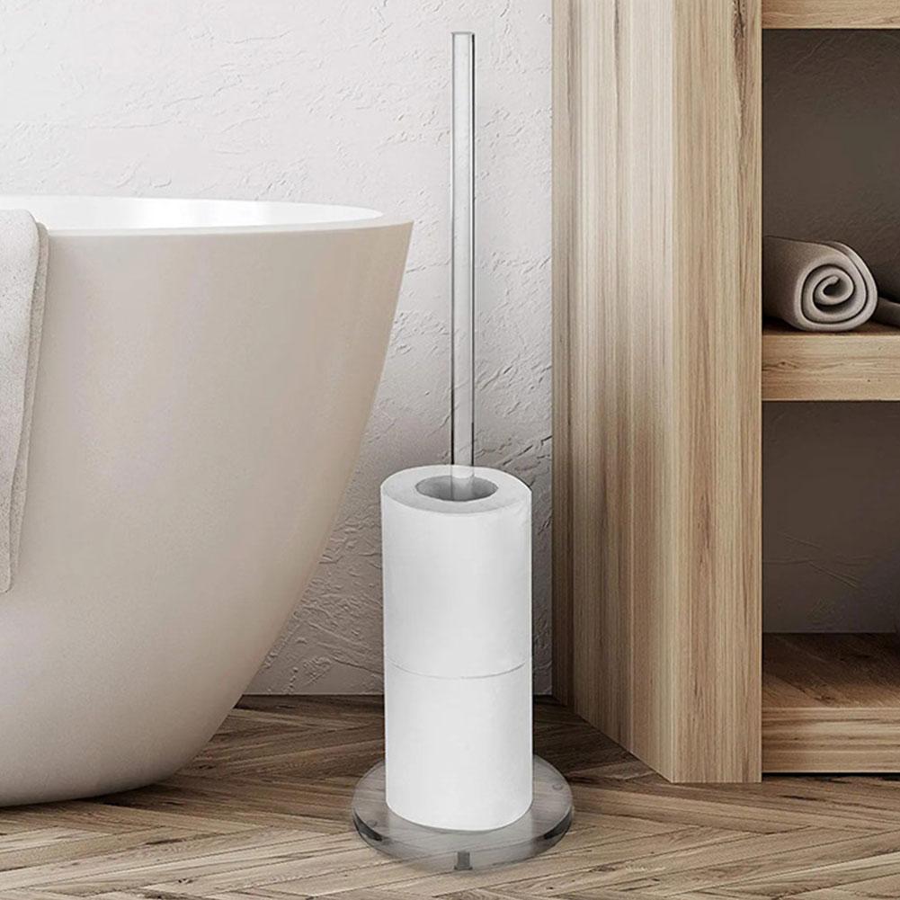 Modern Freestanding Toilet Paper Holder with Space Saving Design for Organized Bathroom Storage Solution