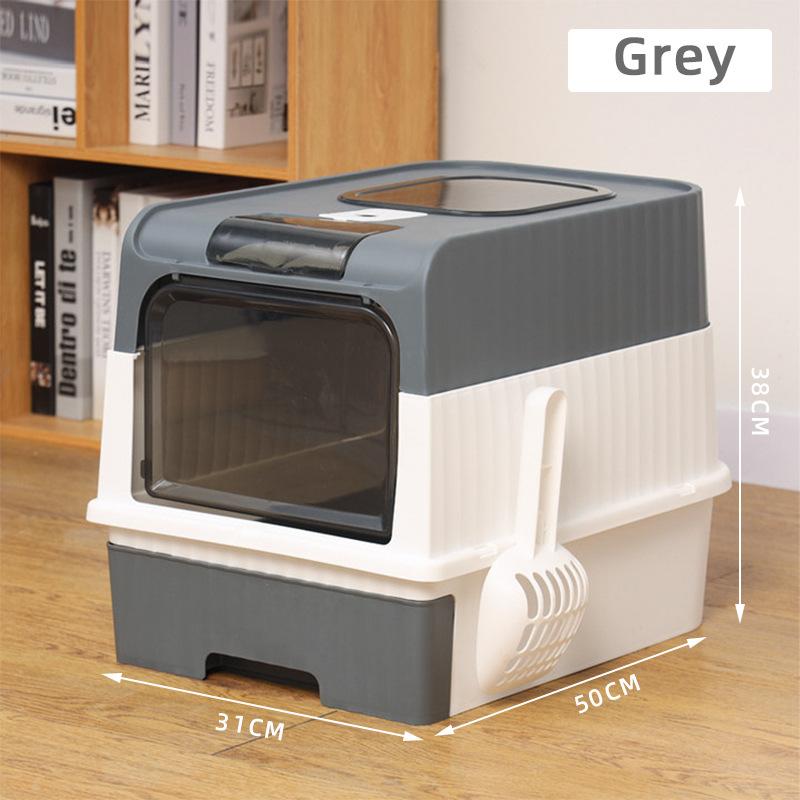 Extra Large Enclosed Cat Litter Box with Drawer Anti Splash Odor Control XS(old)