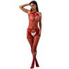 Sexy Mesh Cross Halter Bodysuit: Open Crotch, Erotic Sleepwear, Passionate Lingerie