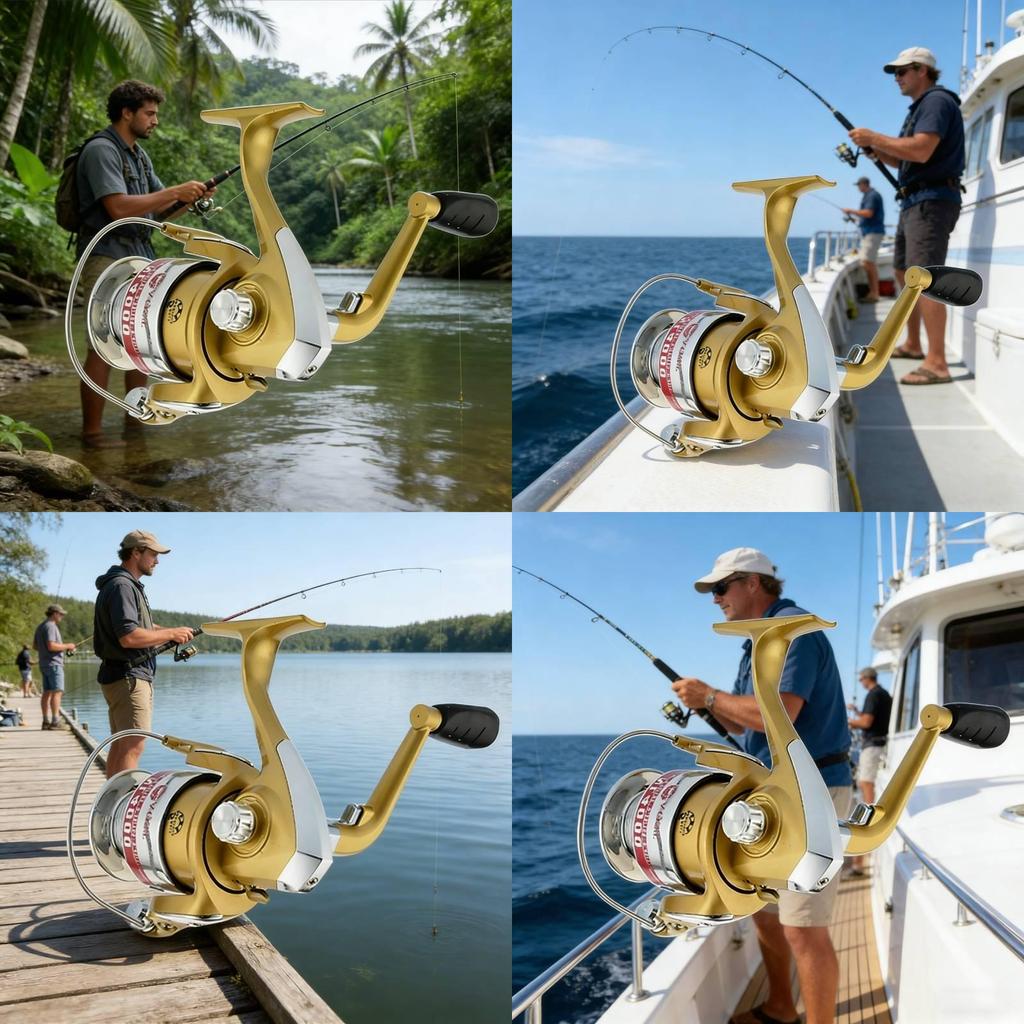 Yumoshi Highperformance Metal Fishing Reel With Steel Shaft And Gear For Deep Sea And Freshwater