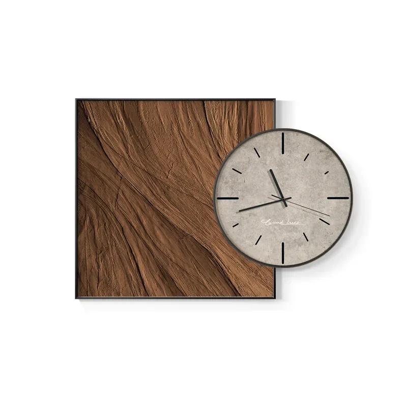 Wind Restaurant Clock Nordic Abstract Art Creative Wall Decorative Painting Retro Simple Wall Clock