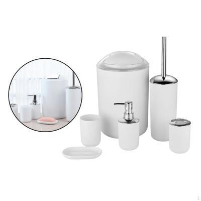 6 Piece Bathroom Accessories Set, Soap Dispenser, Toothbrush Holder, Cup, Dish for