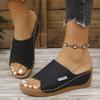 Summer Soft Platform Slippers Women 2025 Fashion Peep Toe Wedges Flip Flops Woman Light Med Heel Non-Slip Beach Shoes Slides