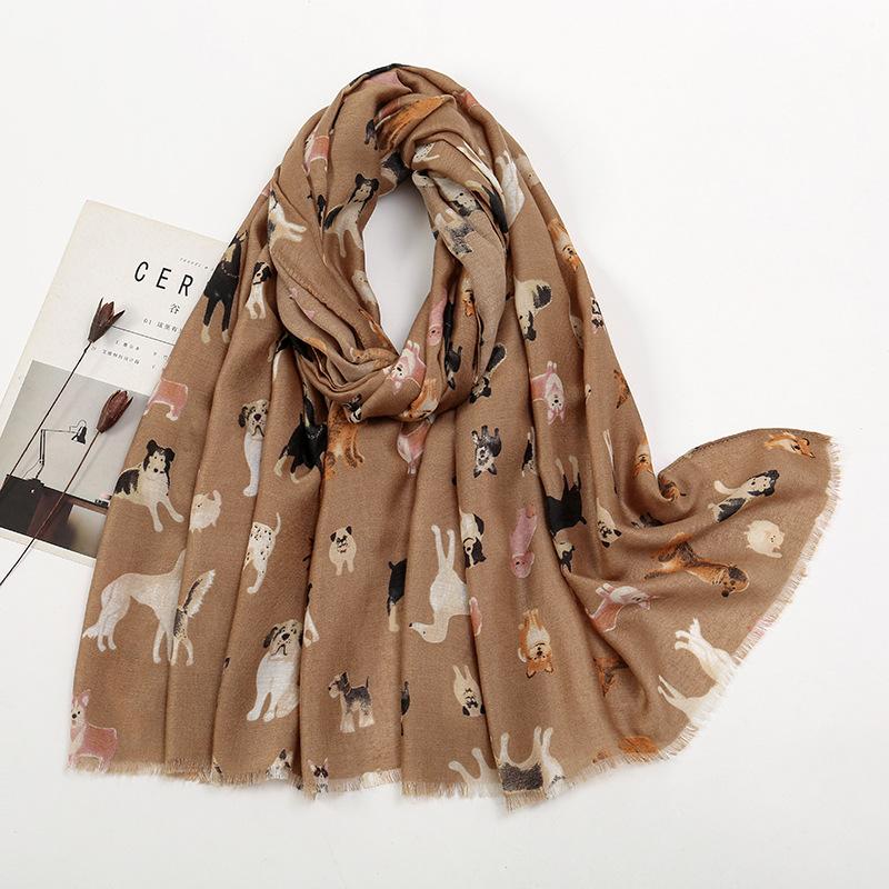 Dachshund Dog Cat Pattern Fringe Viscose Shawl Scarf Women Print Soft Versatile Coldproof Scarfs And Wraps Pashmina Muslim Hijab