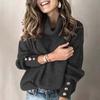 Wish cross-border autumn and winter spot women's clothing, European and American foreign trade women's sweaters, turtleneck knitted sweaters, tops