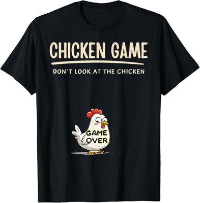 Jogo do Frango Não Olhe Para o Frango Frango Engraçado Estampa de Frango Design Original Presentes Camisetas Camisetas Gráficas Camisas Streetwear