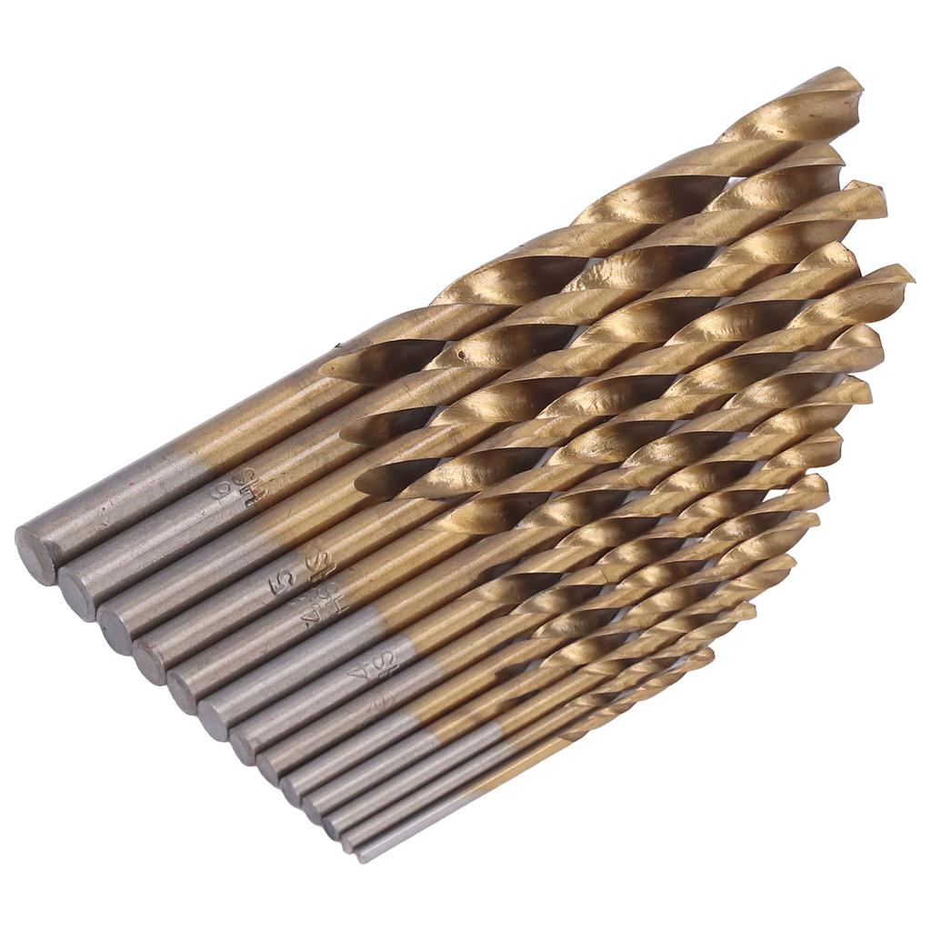 13 Stück Spiralbohrer Schnellwechsel HSS für Holz Metallschneiden 1,5?6,5 mm Schaft mit KofferGold