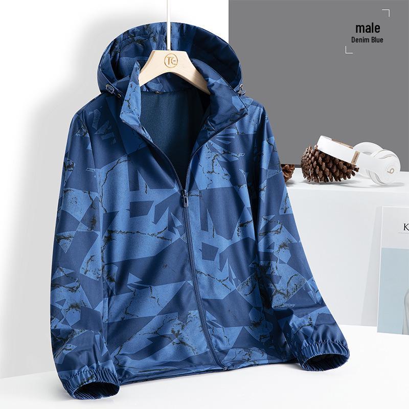 Outdoor Stretch Wasserdichte Kapuzen-Windbreakerjacke - Schnelltrocknendes Softshell für Bergsteigen und Sport