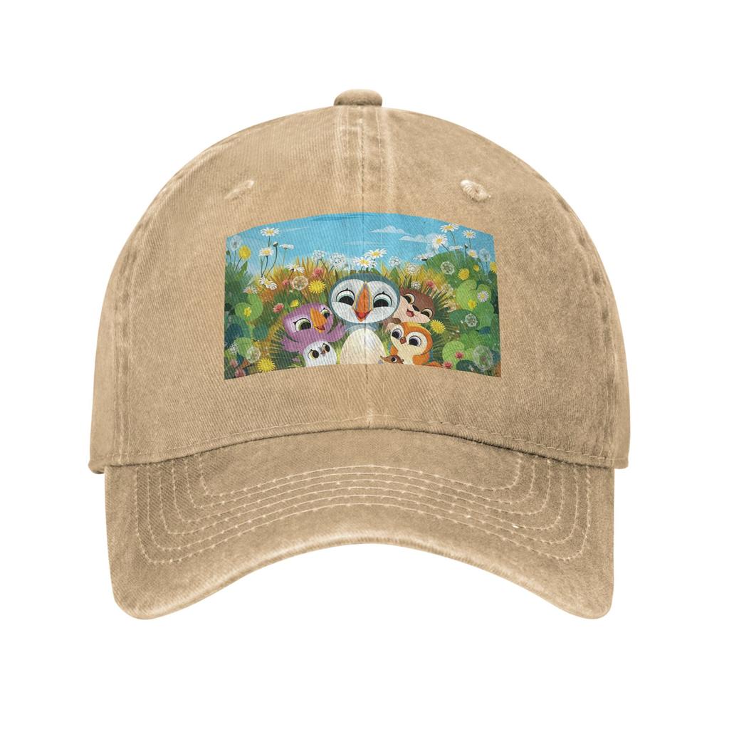 Puffin Rock Cartoon Baseball Caps Fashion Washed Denim Hats Adjustable Casquette Sports Baseball Cowboy Hat for Unisex Women