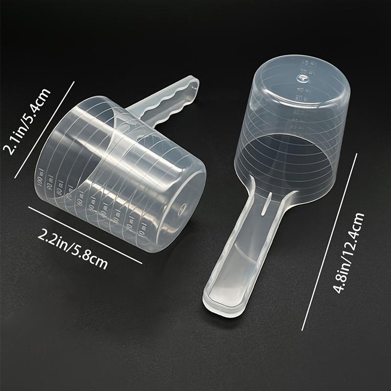 1pc Plastic Measuring Cup, 50g with Graduated Scale, Transparent Multi-Purpose Pet Food Scoop for Powder and Liquid Pet Food Scoop