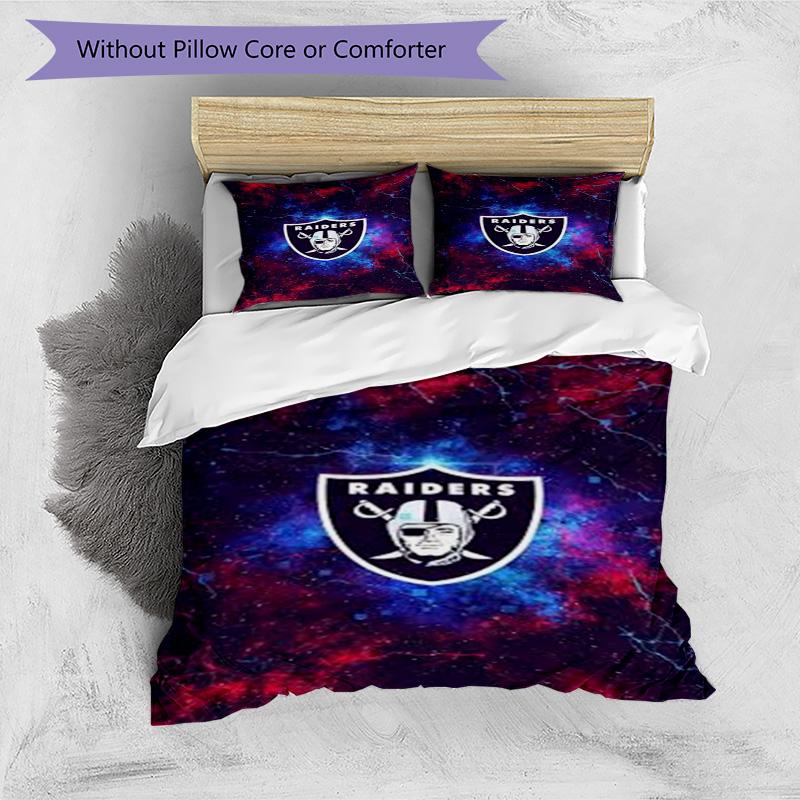 Raiders Football Legacy Printed Pattern Duvet Cover Set – includes 1 duvet cover and 2 matching pillowcases Bedroom decor Christmas gifts