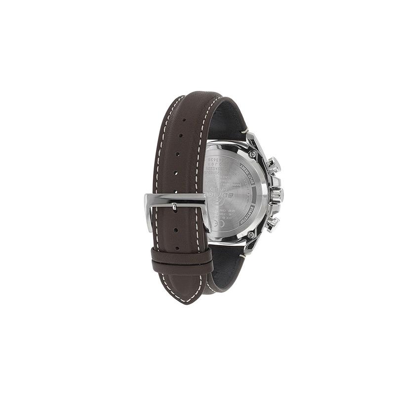 Casio EDIFICE 100 Meters Waterproof, Solar Quartz Movement, Leather Strap, Japanese and Korean Watch, Men's Watch, Blue Dial EQB-501XBL-2A