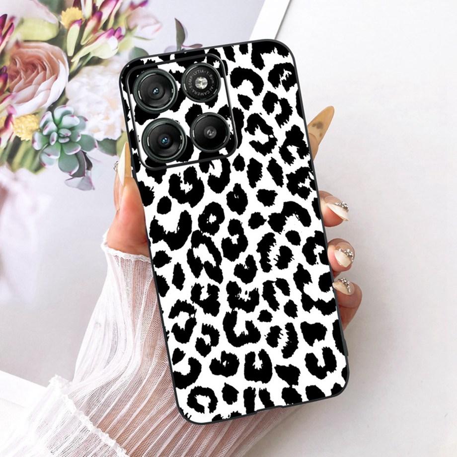 Etui do Motorola Moto G17 Power G15 Power MotoG15 Miękki Czarny Silikonowy Pokrowiec Malowanie Kwiatowe Motyl Smok Kot Funda