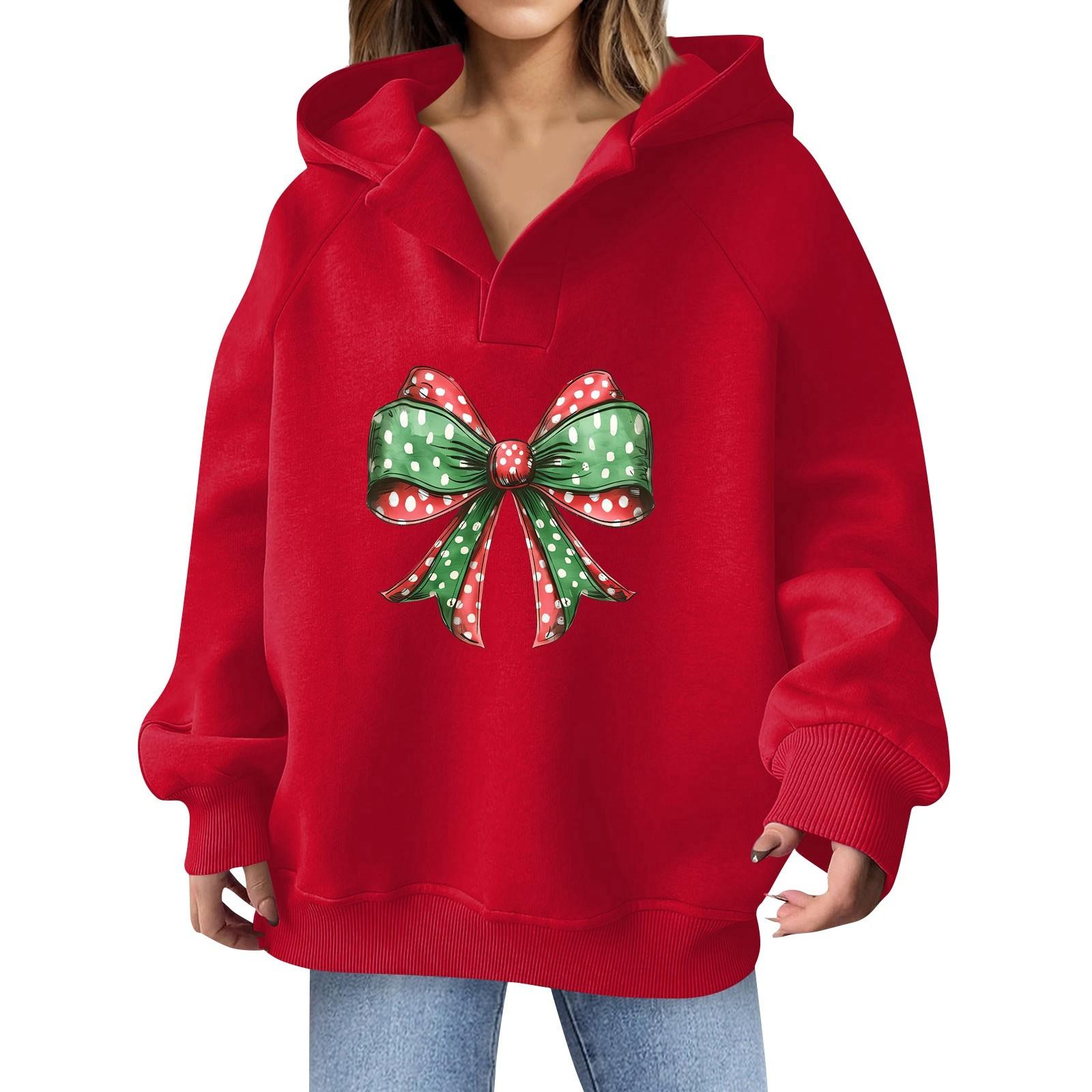 

Женская толстовка с длинным рукавом и круглым вырезом, повседневная, с капюшоном и карманом XL красный