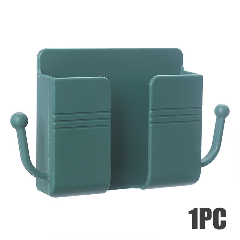 4/2/1pcs Wall Mounted Mobile Phone Holder Multifunction Holder Remote Control Storage Box Charger Hook Cable Charging Dock Stand