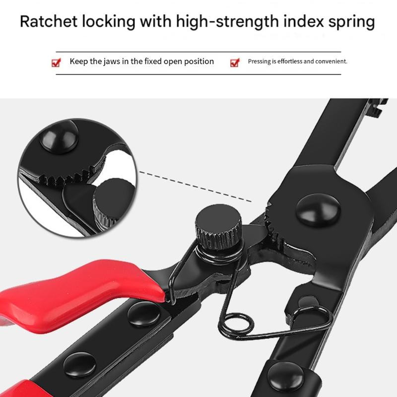 Long Hose Clamp Pliers with Locking Mechanism for Hard to Reach Hoses Automobile Water Pipe Pliers