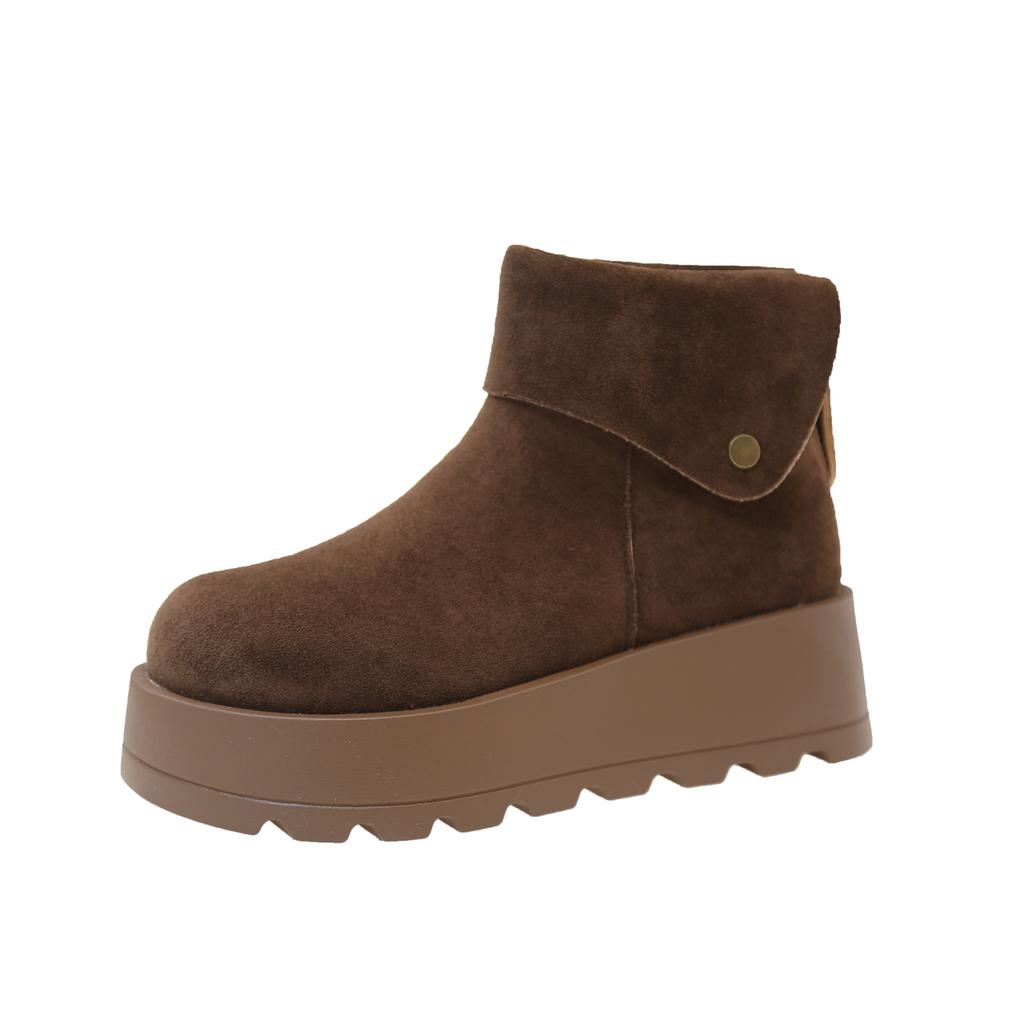 Fashion Women Shoes on Sale High Quality Winter Slip-on Mid-calf Women Boots Fashion Solid Casual Snow Boots Large Size Platform Boots