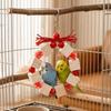 Colorful Beads Wooden Parrot Chewing Toy Ring-shaped Beak Grinding Toy  for Budgies