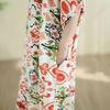 DIMANAF New 2026 Women Plus Size Summer Casual Long Dress Cotton Loose Oversize Maxi Floral Print Beach Sundress