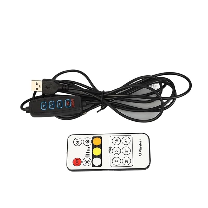 DC 5V LED Dimmer 2m U Cable with Switch Dimmable Remote Control 3-Pin Extension Cable(A Type)