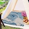 Wave Texture Pattern Printed Blanket for Sofa Bed Travel Camping Living Room Office Conditioning Blanket for All Seasons Gifts