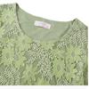 Women's Lace Shirt Top Seven Sleeve Summer Clothes Hollow Out Large Medium and Long Lace