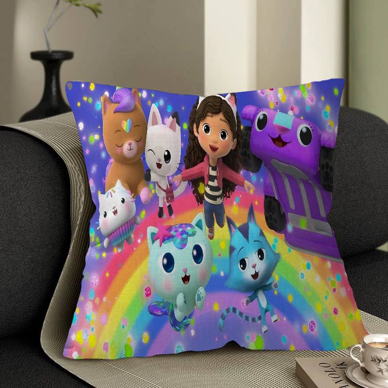 G-Gabbys D-Dollhouse Stitch Lucky Dragon Pillow Cover Sofa Cushion Cover Home Room Decoration Children Gift