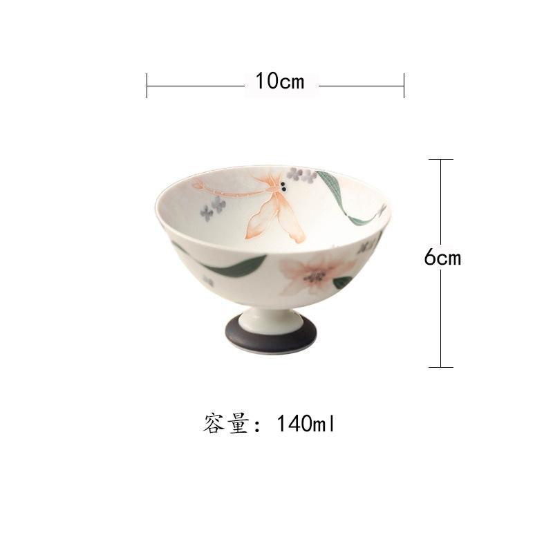 

140ml Hand-painted Dragonfly And Lily Teacup Aesthetic Tea Bowl Tea Pair Tea-tasting Meditation Cup Jianzhan Master Cups Craft