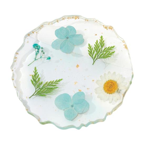 

Real Dried Flowers Coaster Heat-Resistant Cup Mat for Home Kitchen Transparent Resin Handmade DIY Decor Unique Gift for Women D