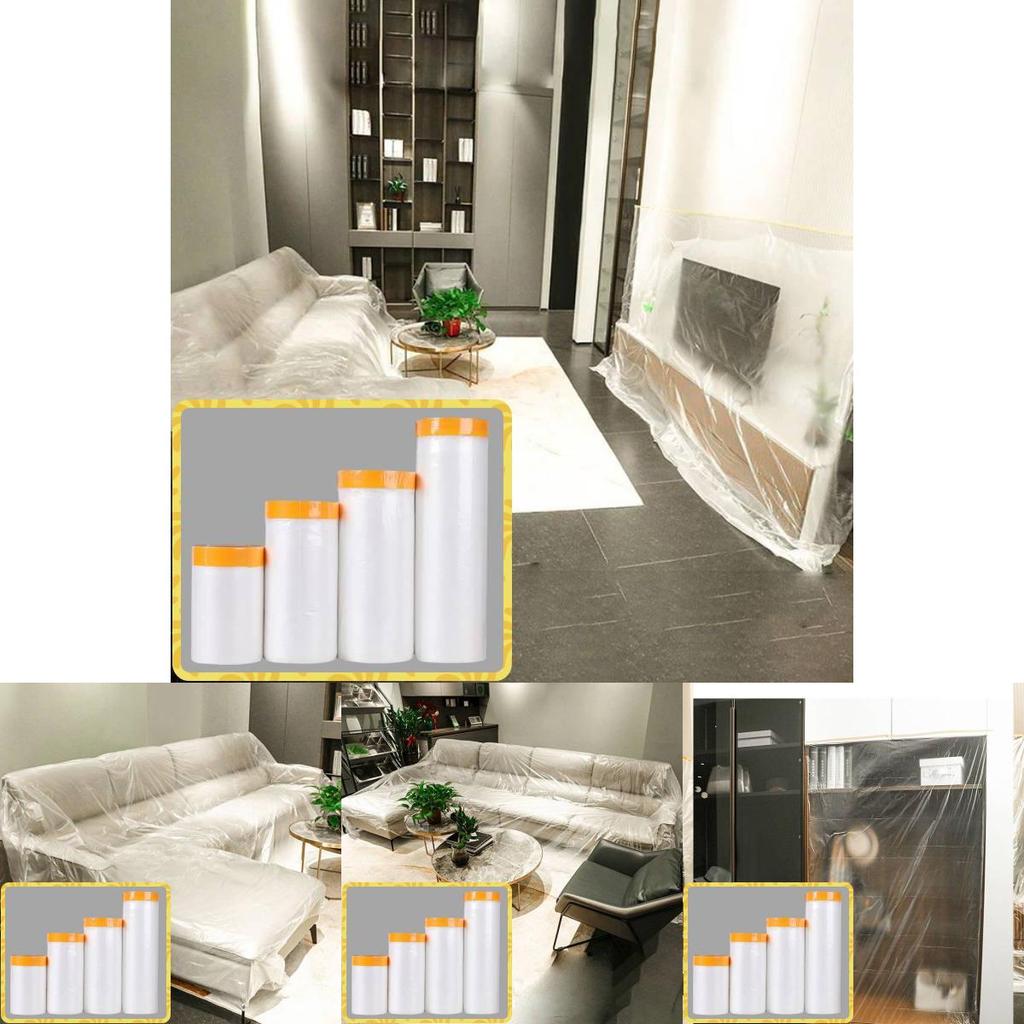 High Adhesive Dust Protection Film Thickened Plastic Cover For Home Renovation And Furniture