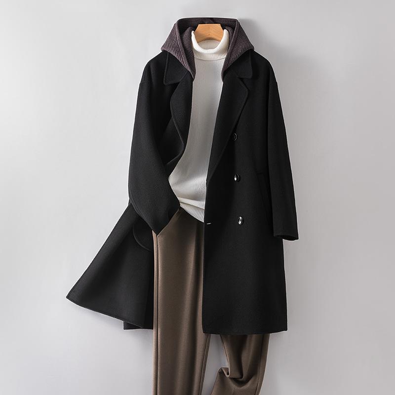 

Шерстяное пальто осенне-зимнее шерстяное пальто с капюшоном высококачественное двухстороннее пальто без кашемира для мужчин 4XL