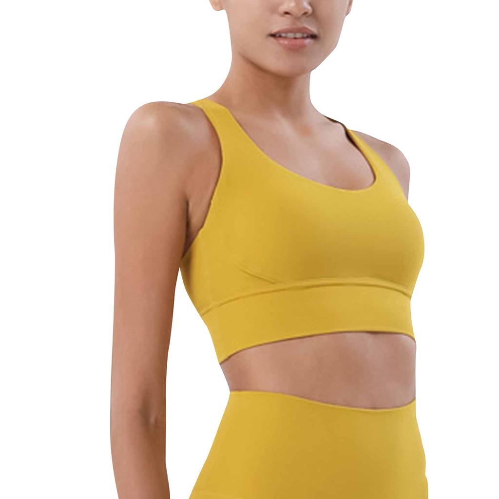 Double-sided Brushed Cross Back Sports Shockproof Gathered Yoga Fitness Vest