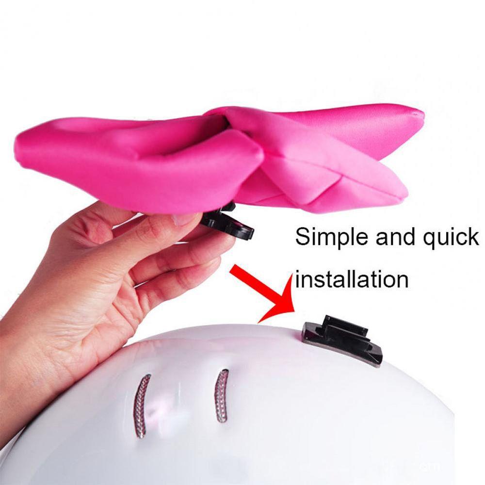 Sweet and Cool Style Red Bowknot Motorcycle Helmet Decor Soft Bow Fittings DIY Helmet Modeling Easy Install No Deformation