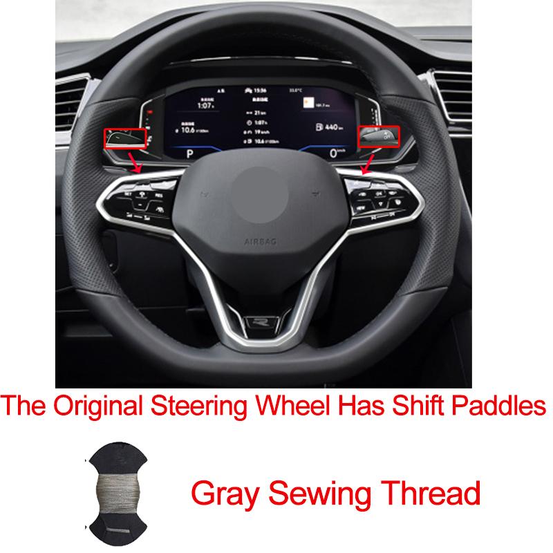 Hand Sew Car Steering Wheel Cover For Volkswagen VW Golf 8 MK8 GTI Golf GTE 2020 2026 Braid On the Steering Wheel Car Protector