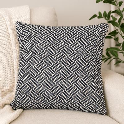 Cushion Cover Cotton Criss-Cross Black 40x40 Cm