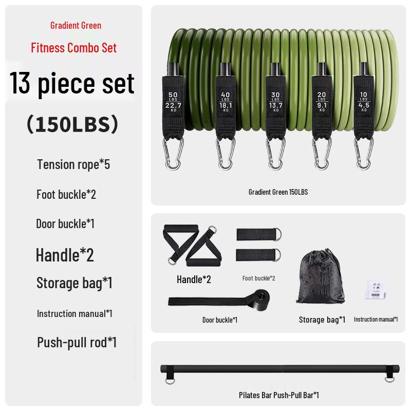 Professional TPE Resistance Band & Push-Pull Bar Set for Fitness and Yoga - Multifunctional Exercise and Auxiliary Elastic Rope