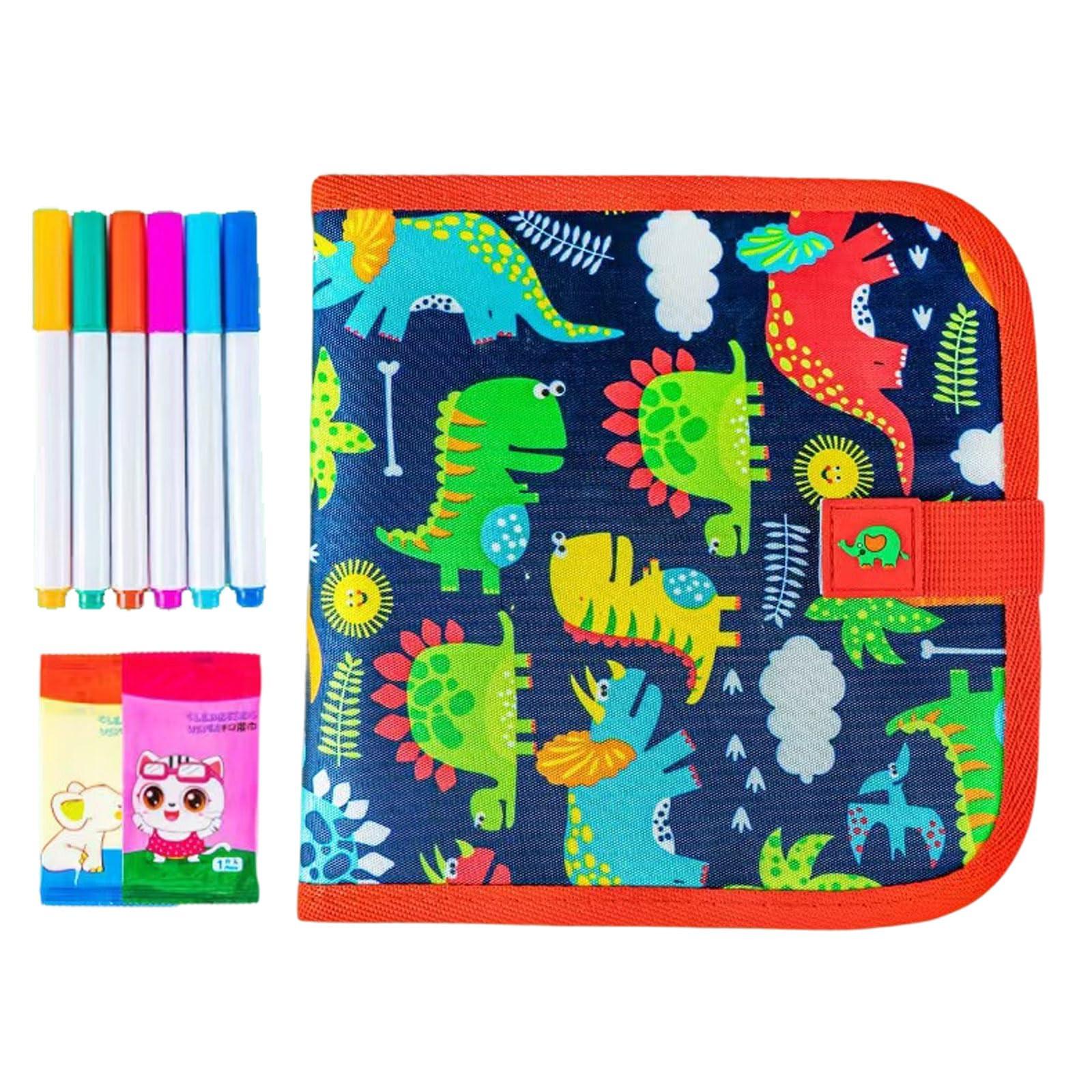 

Портативная стираемая книга для рисования каракулей, многоразовый набор стираемых книг для рисования каракулей с акварельными карандашами, рисование, без стресса, без беспорядка 10 мл One Size красный