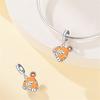 Popular Copper Coiled Snake Beads & Romantic Giraffe Dangle Charm Fits Bracelet Necklace Cute Orange Pendant Gift