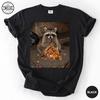 Trick Or Treat Raccoon Shirt, Funny Halloween Shirt for Women, Spooky Season Tee, Candy Corn Trash Panda Gift, Fall Trick or Treat Top