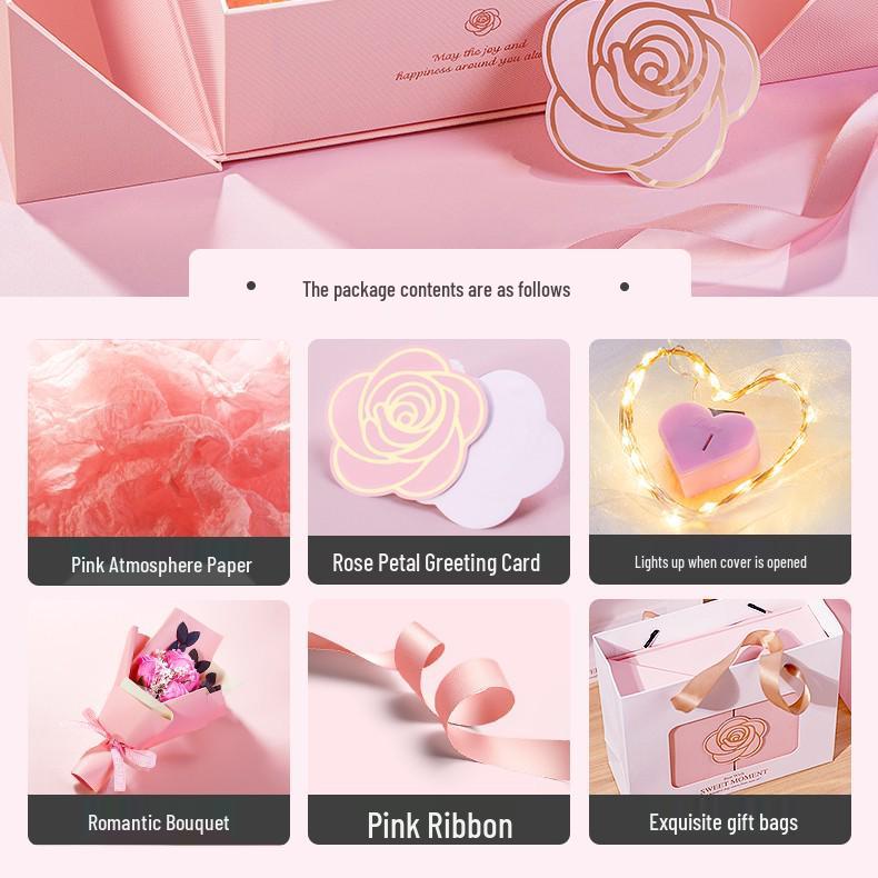 Elegant Pink Gift Box for Women - Ideal for Birthdays, Lipstick, Perfume & High-End Surprises
