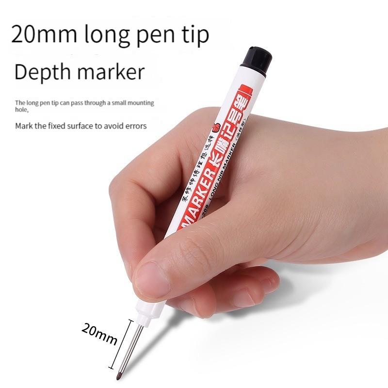 1/3Pcs White 20mm Deep Hole Long Nib Head Markers Pen Set for Metal Waterproof Bathroom Woodworking Decoration Multi-Purpose