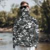 Maglia da Sole Leggera a Maniche Lunghe con Cappuccio e Copertura Facciale Integrata, Traspirante, Resistente ai Raggi UV, Top da Pesca e per Attività all'Aperto da Uomo
