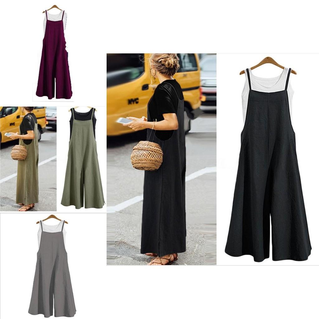 Chic Women Adjustable Wide Leg Jumpsuit With Strappy Design For Effortless Summer Style