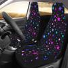 Space Galaxy Constellation Zodiac Star Print Car Seat Cover 2pcs Printing Universal Front Protector Accessories Cushion Set