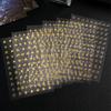 Xiaomi 6pcs Bronzing Metallic Golden Star Nail Art Stickers Y2K Mirror Effect Pentagram Starburst English Script Letters Nail Art Decal