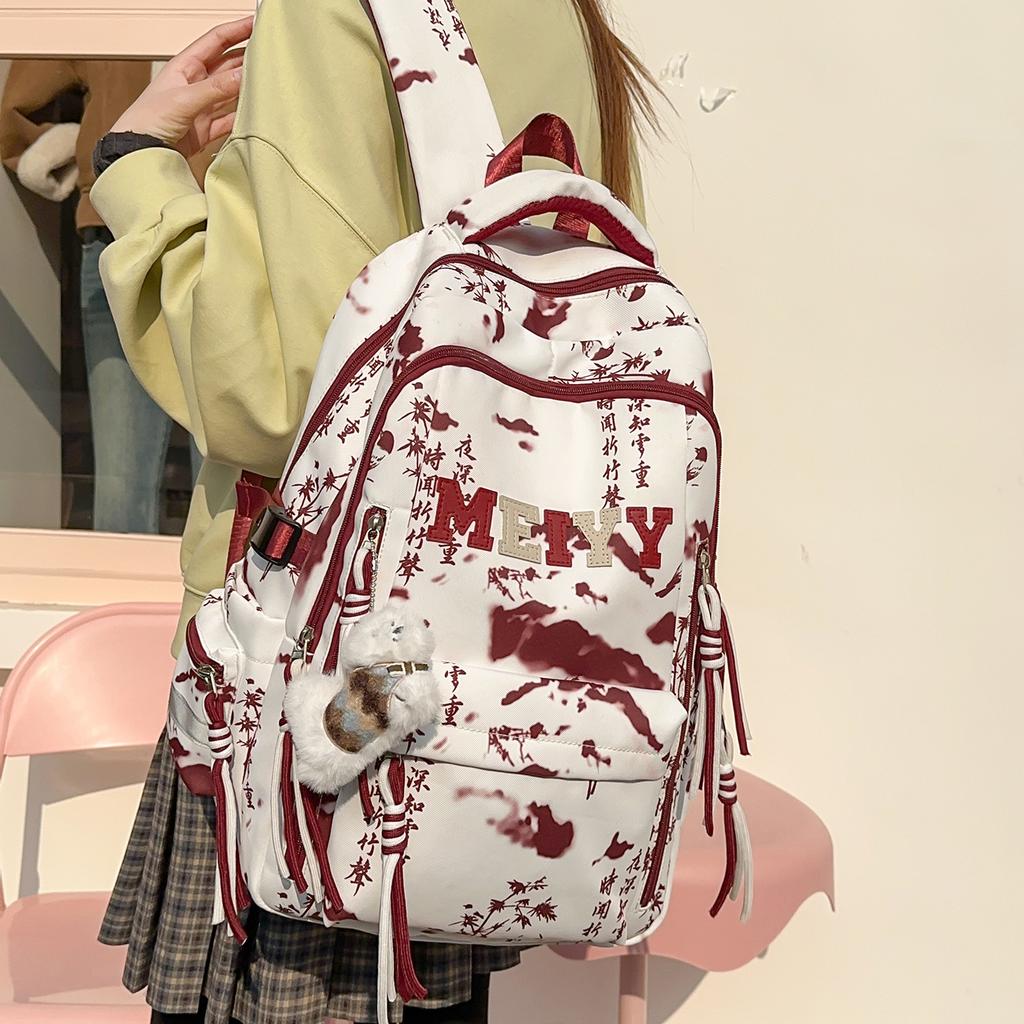 Schoolbag Elementary school students 3rd to 6th grade backpack Korean niche tie-dye junior high school backpack high school student college student
