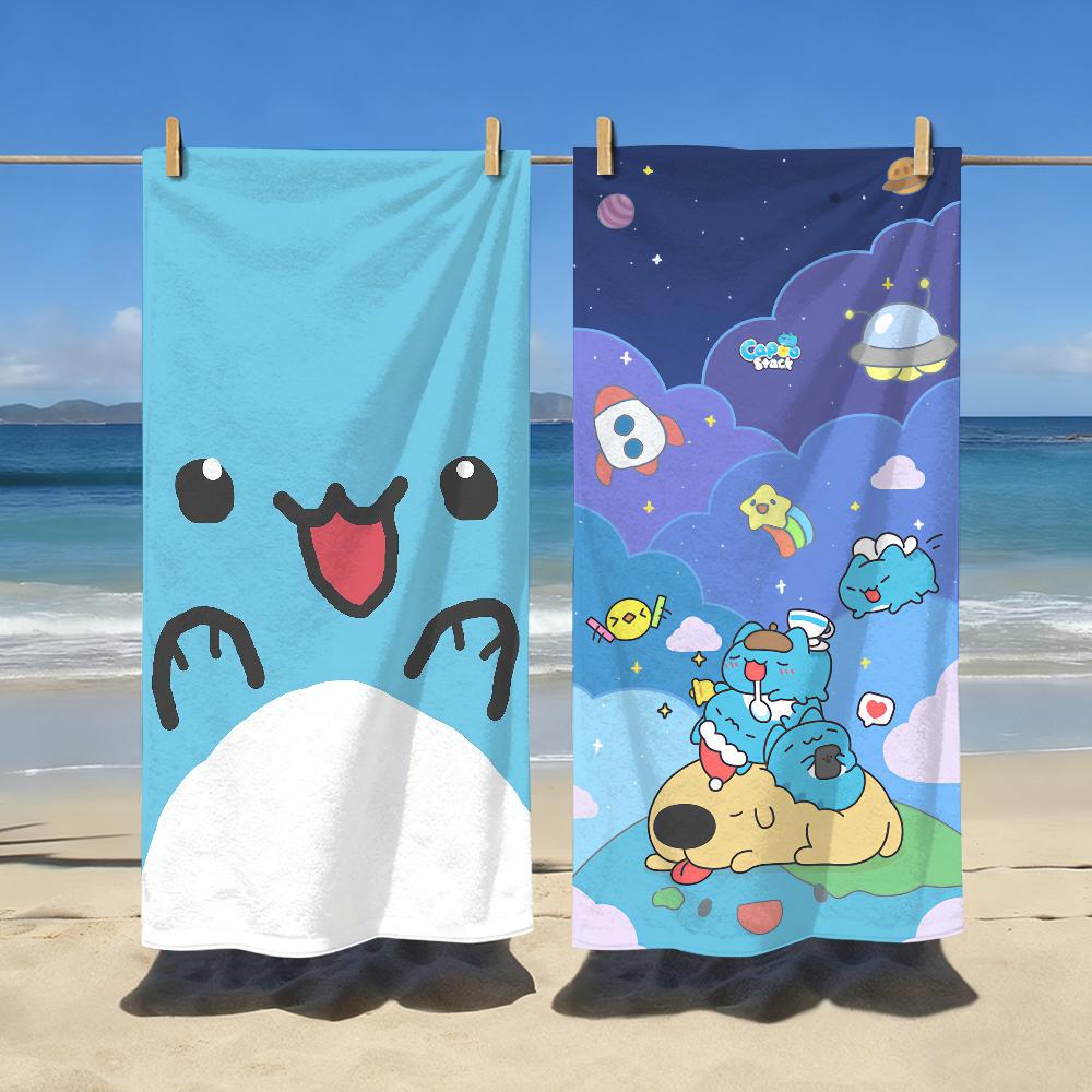 Blau Cartoon Süß B-Bugcat Capoo Cartoon Handtuch Schnelltrocknend Weich Yoga Schwimmen Fitness Bergsteigen Große Strandtücher