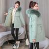 Fashion Temperament Medium and Long Down Cotton-padded Clothes Women's New Warm Fur-collared Cotton-padded Jackets Thickened Coats